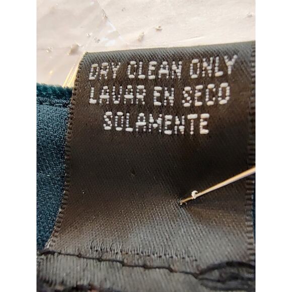 John Roberts Woman Petite Green Velvet A-Line Dress Size 18 Stretch Shoulder Pad - Picture 9 of 9